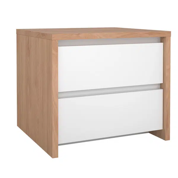 Boxxx NOČNÍ STOLEK, bílá, barvy dubu, 52/45/48 cm