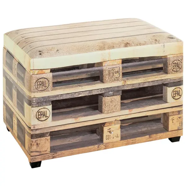 TRUHLOVÁ LAVICE, textil, kompozitní dřevo, 58/42/39 cm