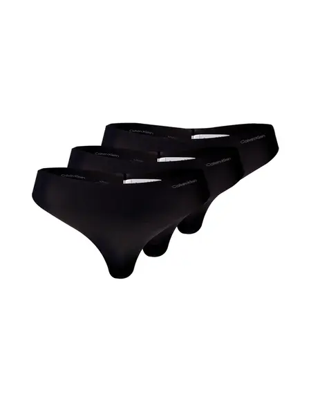 Calvin Klein Underwear Tangá 'Invisibles'  modrá / striebornosivá / čierna