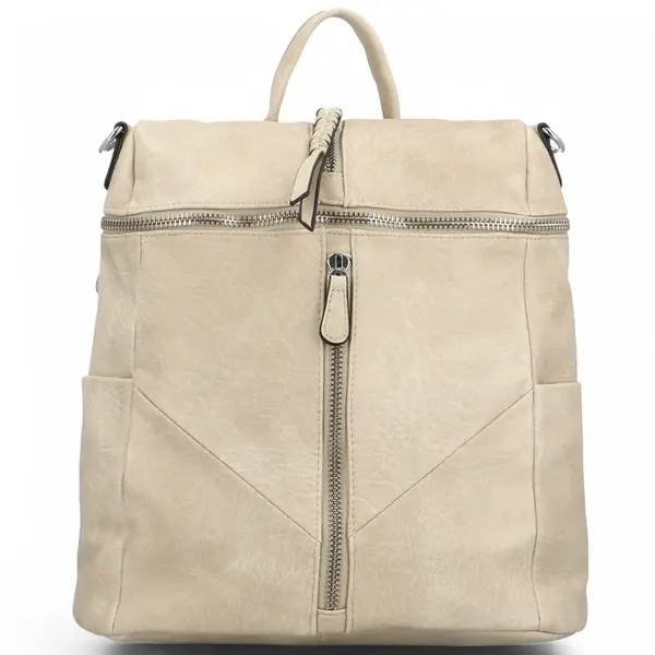 Trendy dámský koženková batoh Lively, béžový