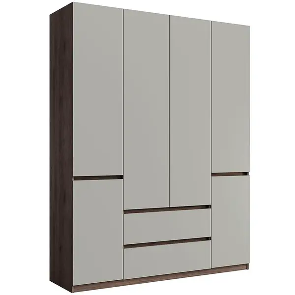 Skříň 6D 2SZ Madison 46 šedá/ořech elegant