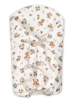 Baby Nellys Klasická retro zavinovačka LALLY šněrovací s výplní, Kačenky, béžová/bílá