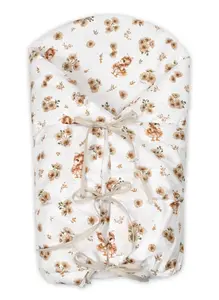 Baby Nellys Klasická retro zavinovačka LALLY šněrovací s výplní, Kačenky, béžová/bílá