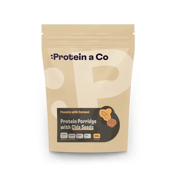 Protein&Co Proteinové kaše s chia 1600 g Arašídy s karamelem
