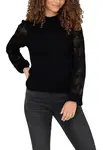 Černý svetr s krajkovými rukávy