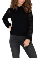 Černý svetr s krajkovými rukávy