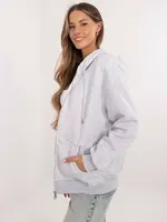 Světle šedá mikina s kapucí na zip