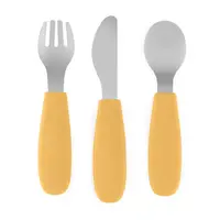 Petite&Mars Take&Match Stainless Steel Cutlery Set příbor pro děti Ochre 12m+ 3 ks