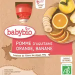 BABYBIO jablko pomeranč banán 4 x 90 g