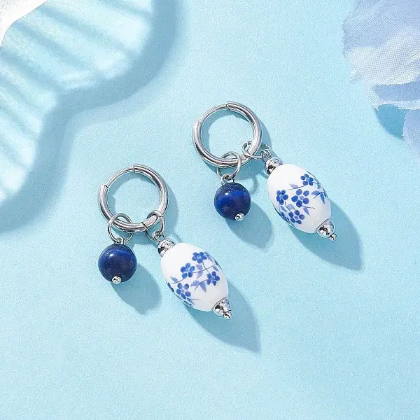 Oval 316 & 202 Stainless Steel Hoop Earrings