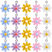 50Pcs 5 Colors Opaque Resin Pendants