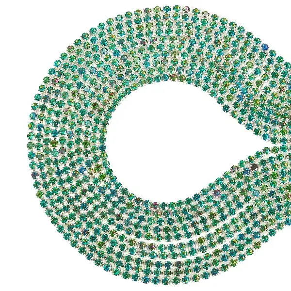 5 Strand Alloy Glass Rhinestone Cup Chains