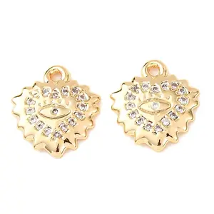 Brass Micro Pave Cubic Zirconia Pendants