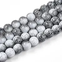 Transparent Baking Painted Glass Beads Strands