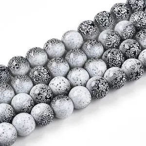 Transparent Baking Painted Glass Beads Strands