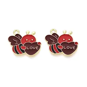 Valentine's Day Alloy Enamel Pendants