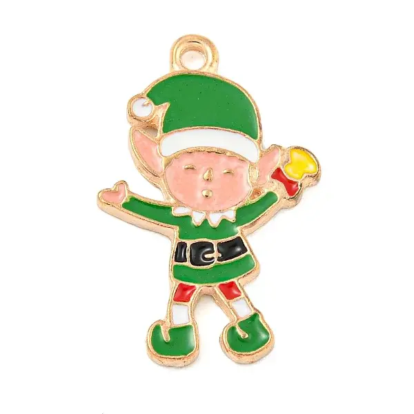 Christmas Theme Alloy Enamel Pendants