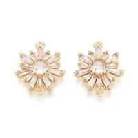 Brass Pave Clear Cubic Zirconia Connector Charms