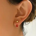 201 Stainless Steel Cubic Zirconia Stud Earrings