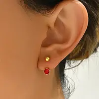 201 Stainless Steel Cubic Zirconia Stud Earrings