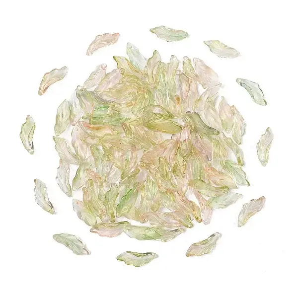 100Pcs Baking Painted Transparent Glass Pendants