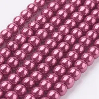 Eco-Friendly Dyed Glass Pearl Round Beads Strands