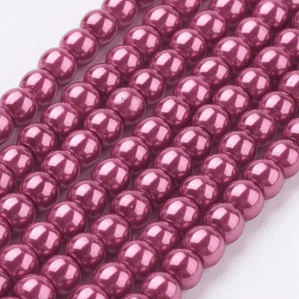 Eco-Friendly Dyed Glass Pearl Round Beads Strands