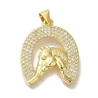 Horse Rack Plating Brass Clear Cubic Zirconia Pendants