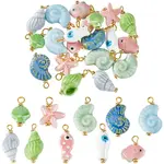 20Pcs 10 Styles Handmade Porcelain Pendants