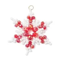 Glass Seed Beaded Snowflake Pendants