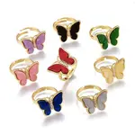 Adjustable Brass Micro Pave Clear Cubic Zirconia Finger Rings