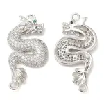 Brass Micro Pave Clear Cubic Zirconia Connector Charms