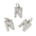 Brass Micro Pave Grade AAA Cubic Zirconia Charms