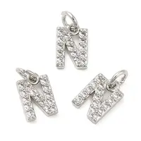 Brass Micro Pave Grade AAA Cubic Zirconia Charms