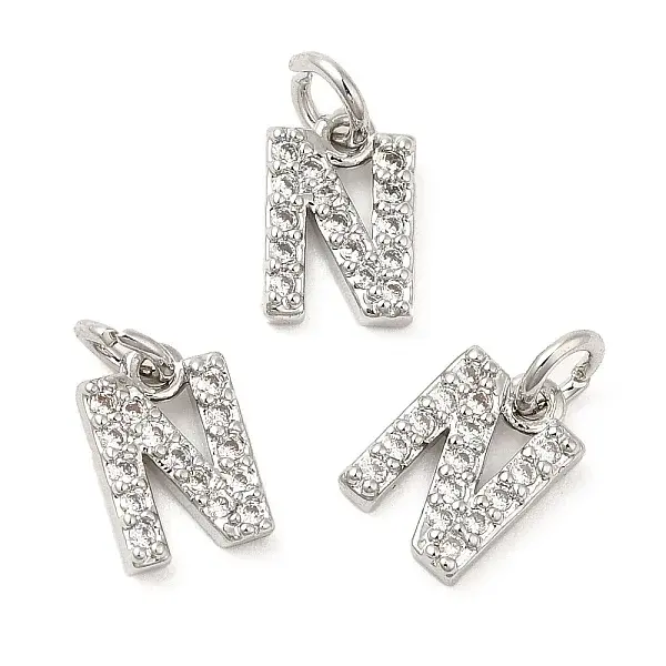 Brass Micro Pave Grade AAA Cubic Zirconia Charms