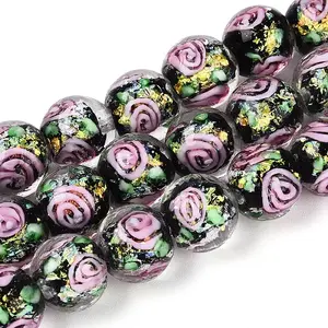 Handmade Foil Glass Beads Strands
