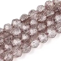 Transparent Crackle Glass Beads Strands