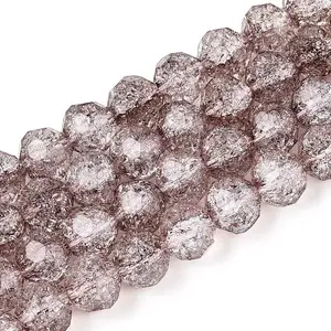 Transparent Crackle Glass Beads Strands