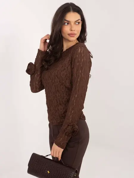 Hnědá vzorovaná halenka