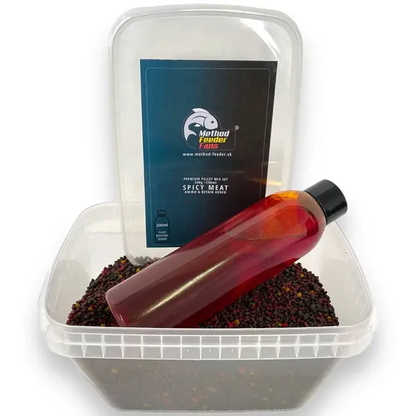 Method feeder fans pellet mix set fluo 2 mm 500 g + fluo booster 200 ml - n-butyric acid