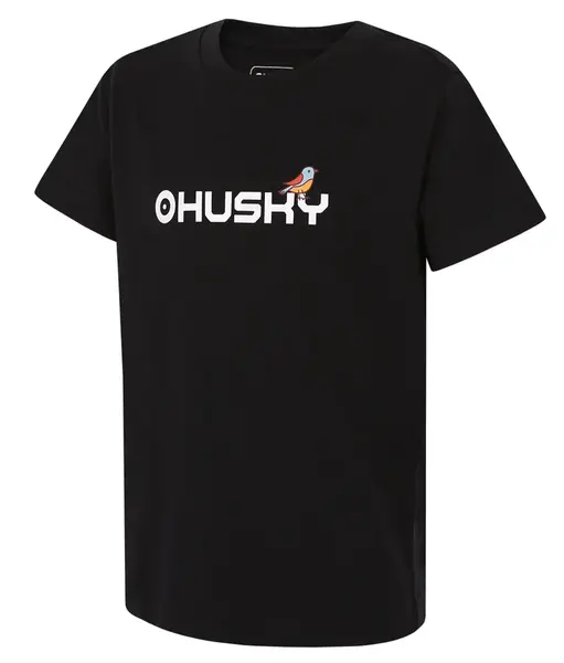 Husky  Tee Birdie K black, 128 Detské bavlnené tričko