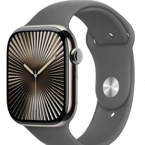 APPLE Watch Series 10 Cellular 42mm Přírodní titan se skálově šedým sportovním řemínkem M/L