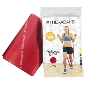 THERABAND Posilovací guma červená středně silná 2 m