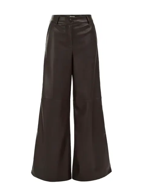 WE Fashion Nohavice  tmavohnedá