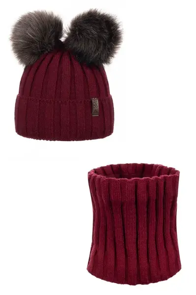 Sada čepice a šály Ander BIANCA - ČERVENÁ