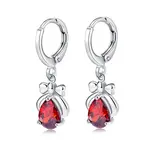 Platinum Tone Stainless Steel Dangle Earrings