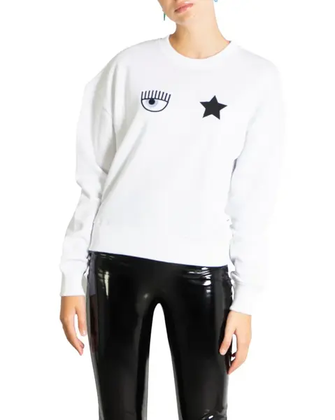 Chiara Ferragni bílá mikina s potiskem