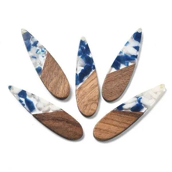 Resin and Walnut Pendants