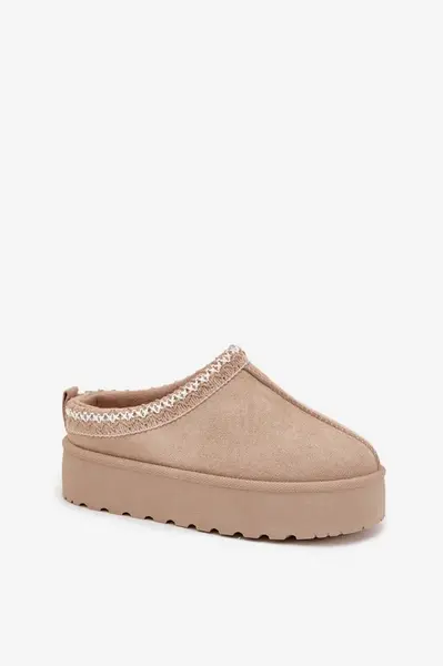 Dětské sněhule na platformě s výšivkou