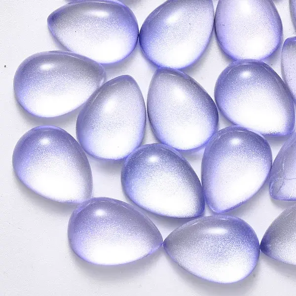 Transparent Spray Painted Glass Cabochons